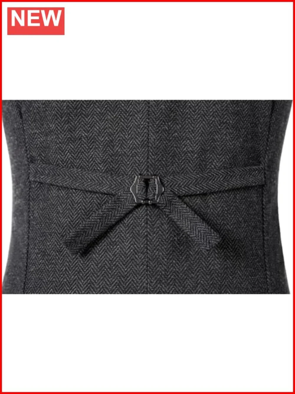 Men's Wool Herringbone Suit Vest Regular Fit Double Breasted Waistcoat Wedding